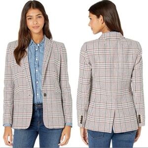J. Crew Parke Blazer Nello Gori Italian Made Wool Blend Glen Plaid Size 4 Career